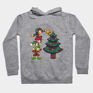 Christmas Elves Decorating Tree Hoodie